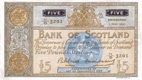 Аверс банкноты 5 фунтов 