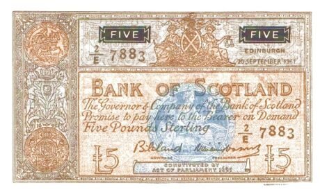 Аверс банкноты 5 фунтов 