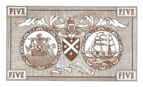 Реверс банкноты 5 фунтов 
