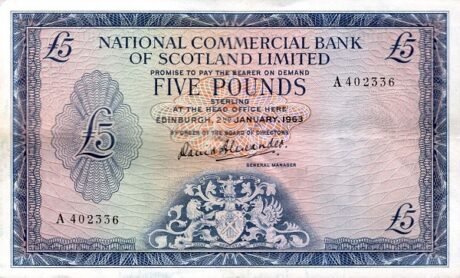 Аверс банкноты 5 фунтов 