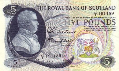 Аверс банкноты 5 фунтов 