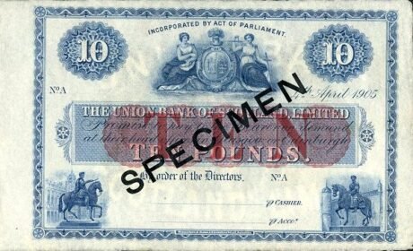 Аверс банкноты 10 фунтов 