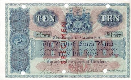 Аверс банкноты 10 фунтов 