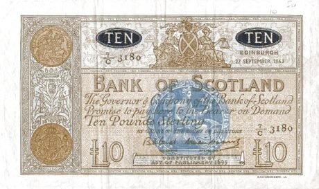 Аверс банкноты 10 фунтов 