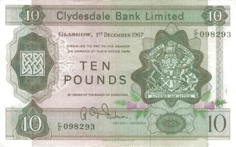 Аверс банкноты 10 фунтов 