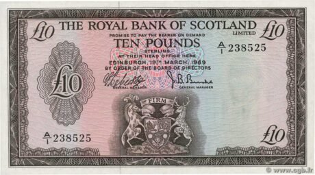 Аверс банкноты 10 фунтов 