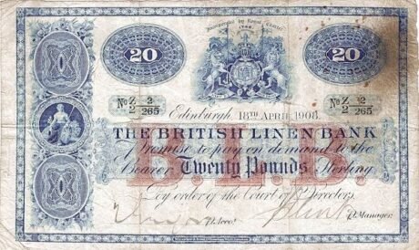 Аверс банкноты 20 фунтов 