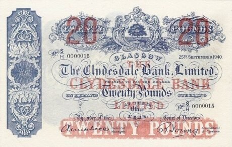 Аверс банкноты 20 фунтов 