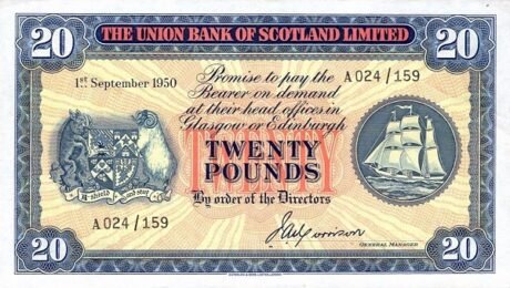 Аверс банкноты 20 фунтов 