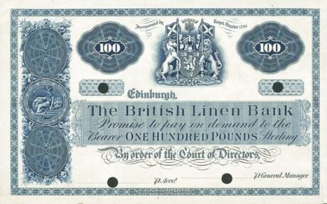 Аверс банкноты 100 фунтов 