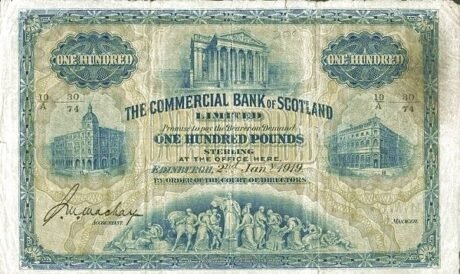 Аверс банкноты 100 фунтов 