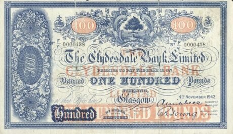 Аверс банкноты 100 фунтов 