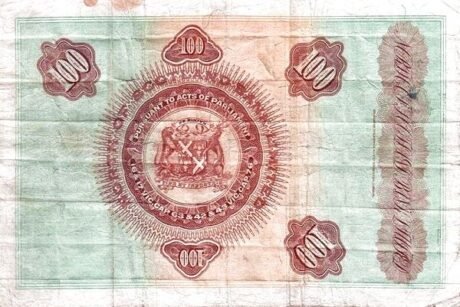 Реверс банкноты 100 фунтов 