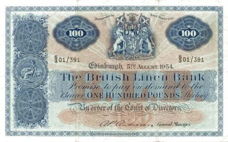 Аверс банкноты 100 фунтов 