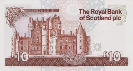 Реверс банкноты 10 funtów Royal Bank of Scotland (Wielka Brytania) 1992