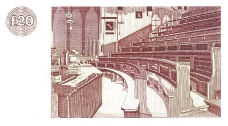 Реверс банкноты 20 фунтов 