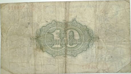 Реверс банкноты 10 шиллингов (Великобритания) 1918 года