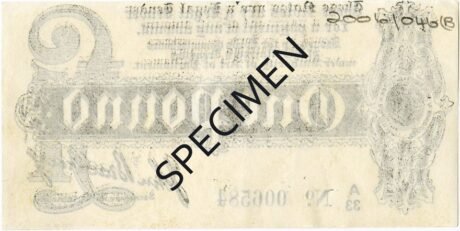 Реверс банкноты 1 фунт (Великобритания) 1914 года