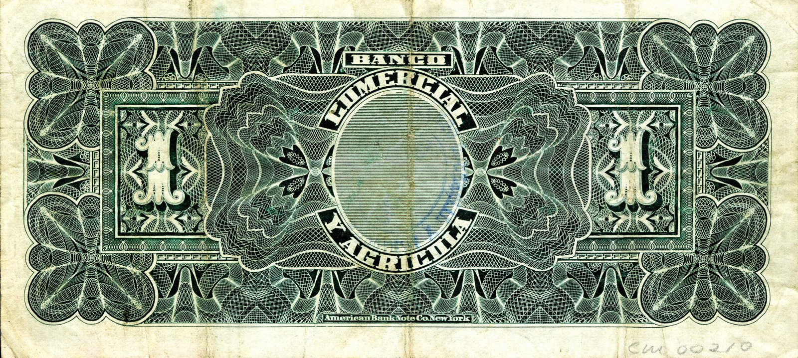 Реверс банкноты 1 сукре (Эквадор) 1903 года