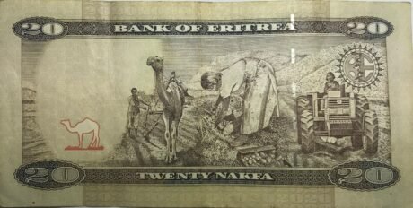 Реверс банкноты 20 накф (Эритрея) 2015 года