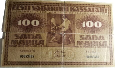 Аверс банкноты 100 марок (Эстония) 1919 года