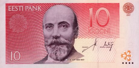 Аверс банкноты 10 крон (Эстония) 2006 года