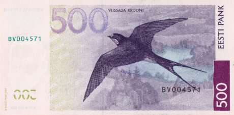 Реверс банкноты 500 крон (Эстония) 2007 года
