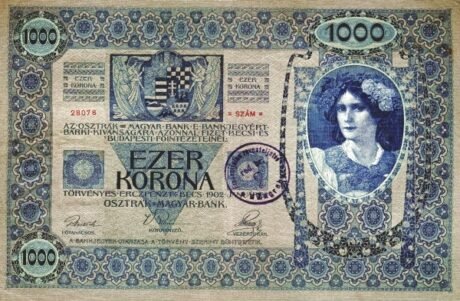 Реверс банкноты 1000 крон (Югославия) 1919 года