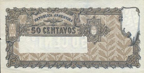 Реверс банкноты 50 сентаво large size (Аргентина) 1900 года