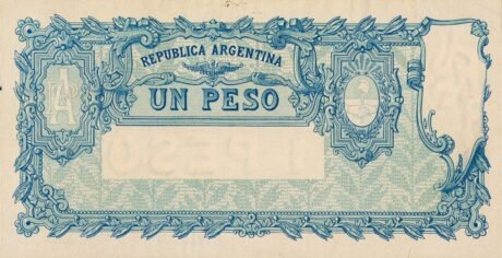 Реверс банкноты 1 песо large size (Аргентина) 1900 года