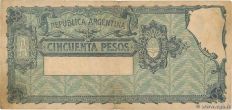 Реверс банкноты 50 песо (Аргентина) 1936 года