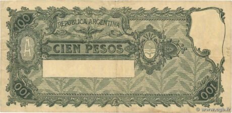 Реверс банкноты 100 песо (Аргентина) 1936 года