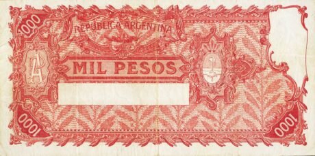 Реверс банкноты 1000 песо (Аргентина) 1910 года