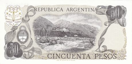 Реверс банкноты 50 pesos (Argentyna) 1976