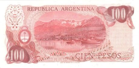 Реверс банкноты 100 pesos (Argentyna) 1976