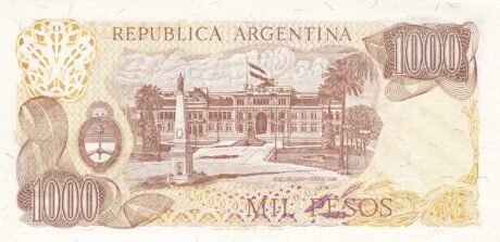 Реверс банкноты 1000 pesos (Argentyna) 1976