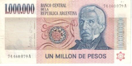 Аверс банкноты 1 000 000 песо (Аргентина) 1981 года