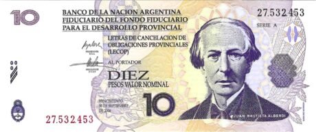 Аверс банкноты 10 песо 