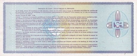 Реверс банкноты 50 сентаво (Аргентина) 1986 года