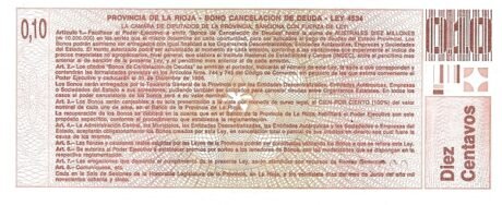 Реверс банкноты 10 сентаво (Аргентина) 1986 года