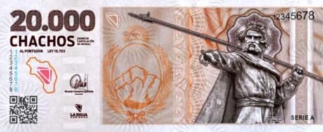 Аверс банкноты 20 000 чахос (Аргентина) 2024 года