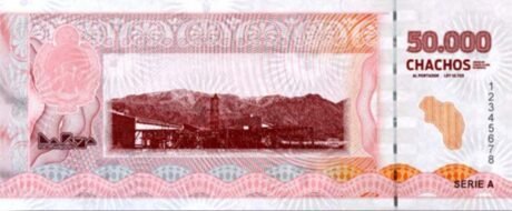Реверс банкноты 50 000 чахос (Аргентина) 2024 года