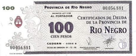 Аверс банкноты 100 песо (Аргентина) 1995 года