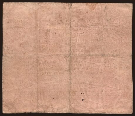 Реверс банкноты 6 крейцеров Rozsnyó (Венгрия) 1849 года