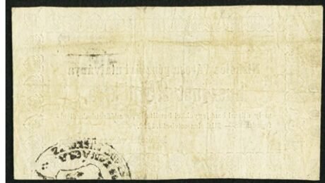 Реверс банкноты 25 крейцеров Miskolc (Венгрия) 1860 года