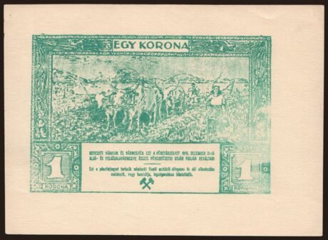Аверс банкноты 1 korona Nagykanizsa (Węgry) 1919