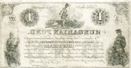 Реверс банкноты 1 dolar Nowy Jork (Węgry) 1852