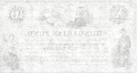 Реверс банкноты 10 долларов Нью-Йорк (Венгрия) 1852 года