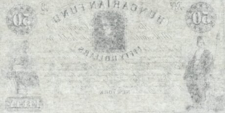 Реверс банкноты 50 долларов Нью-Йорк (Венгрия) 1852 года