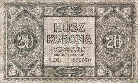 Реверс банкноты 20 крон (Венгрия) 1919 года
